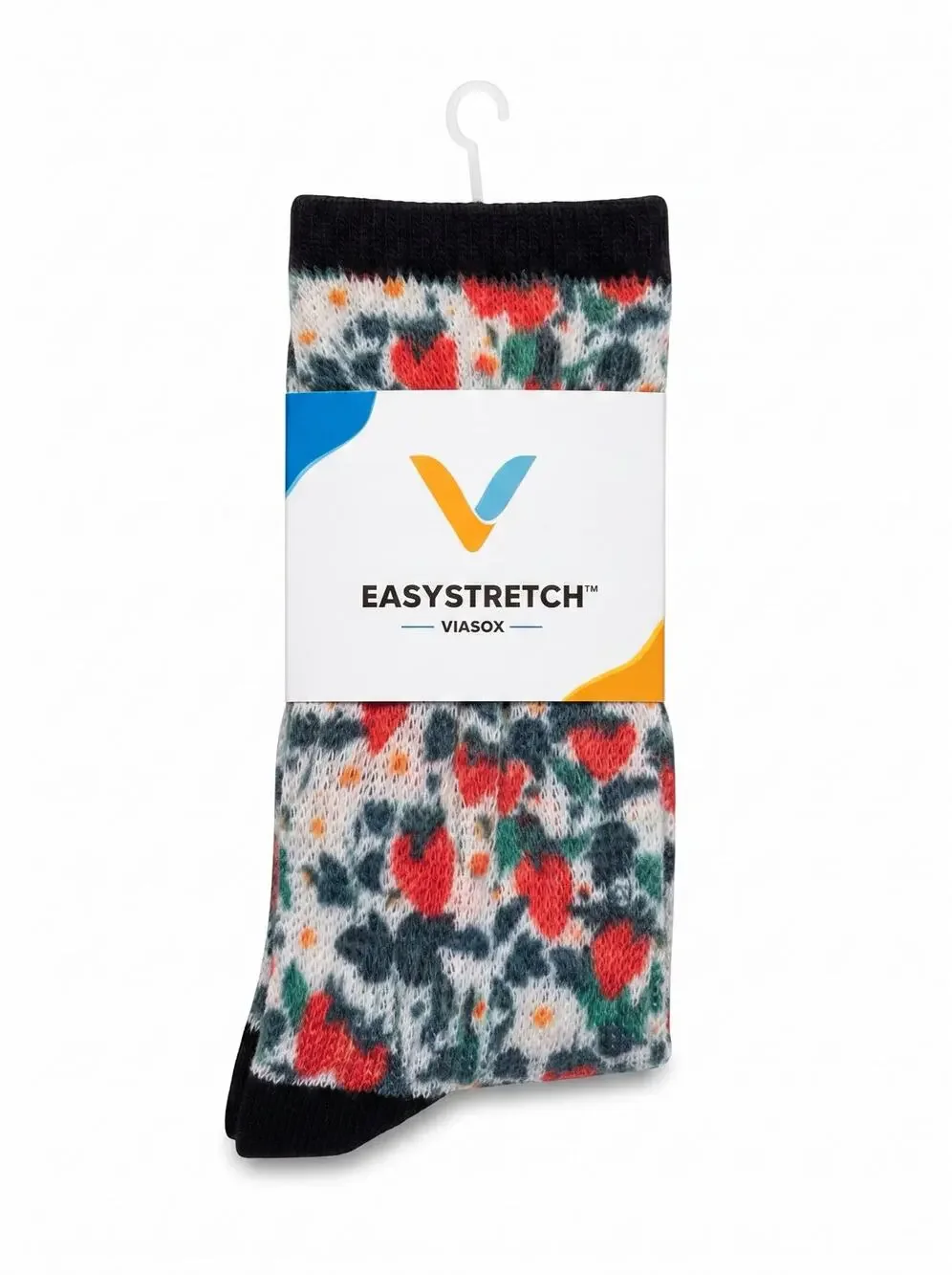 NWT Viasox Easystretch S/M knee-high strawberry Delight Diabetic Socks